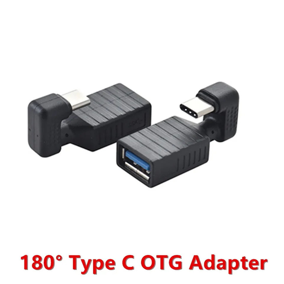 Typ C OTG Adaptér 180 stupňov Uhol Uhle USB 3.0 Adaptér prevodníka pre konvertor pre inteligentné telefóny konektor