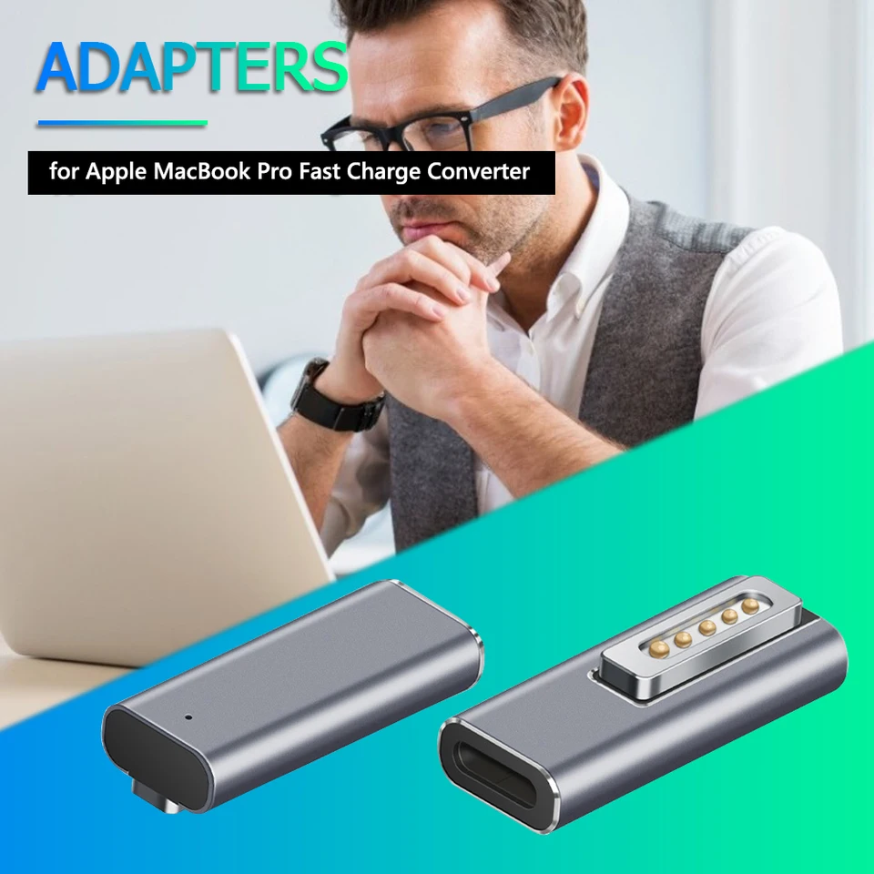 Typ C prevodníka napájacieho adaptéra Magnetický adaptér USB PD pre Apple Magsafe 2 MacBook Pro Plug