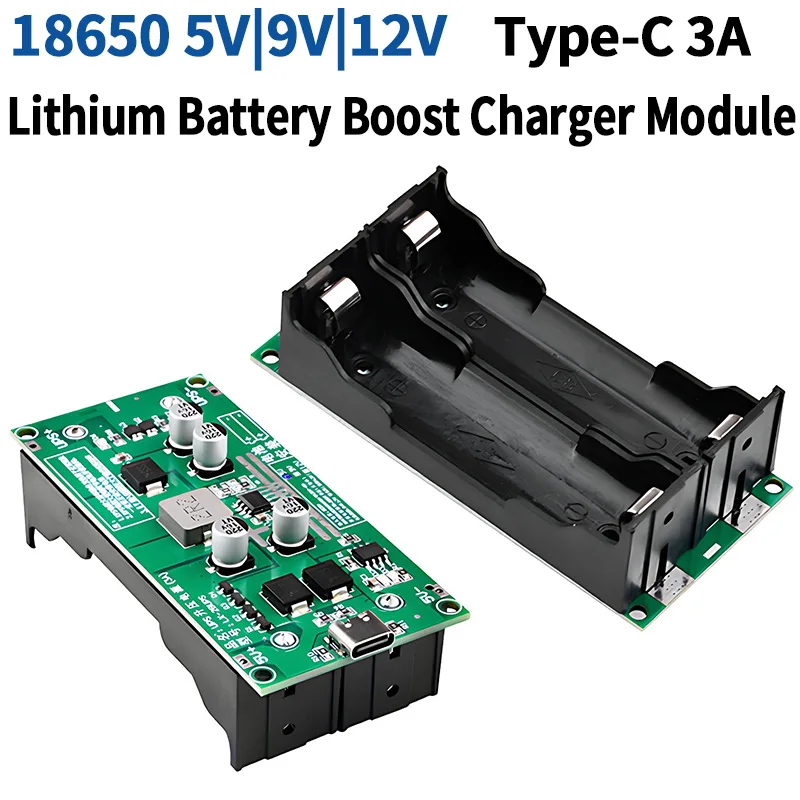 Type-C 15W 3A 18650 Modul lítium nabíjačky DC-DC Step Up Booster Rýchly nabíjanie UPS napájací zdroj / prevodník 5V 9V 12V
