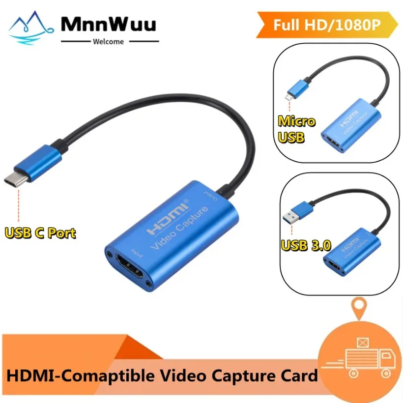 Type-C USB 3.0 Micro USB Video Capture Card HDMI-kompatibilný s herným záznamom USB 1080p HD pre Switch Live Streaming prišiel vysielanie