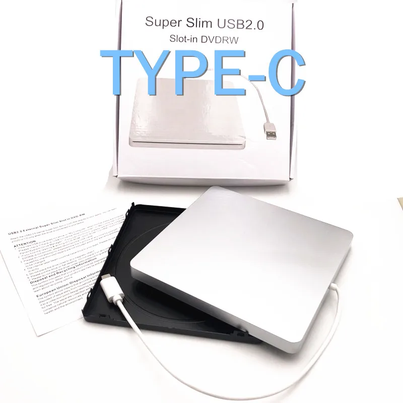 Type-C USB-C externé puzdro na spaľovanie DVD DVD pre MacBook Air Pro iMac MINI MINI SuperDrive