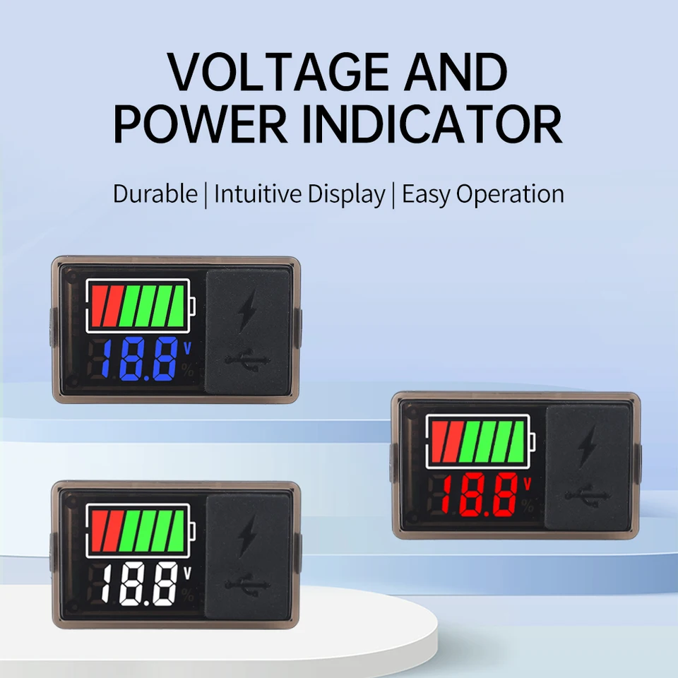 Type-C USB DC 8-30V 4829 Automobilový voltmeter nabíjací indikátor nabíjania lítium kapacita merača testu LED Tester LED