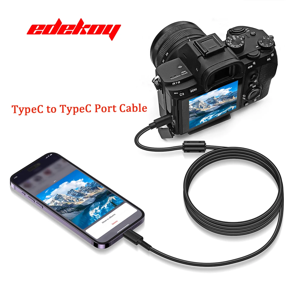 Typec na typ OTG kábel pre Sony A7R3/A7M3/A7S3/A7R4/A9/A9II, Nikon D780/D6/Z6/Z7/Z5/Z50, CANON EOS R5/R6/RP/G5X2/G7 CAMERAS