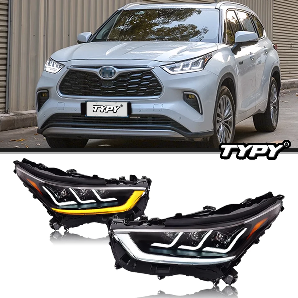 Typy auta svetlomety pre Toyota Highlander 2022-2023 LED AUTOMNÉ LAMPS DENNÉ SVETLI DYNAMICKÉ SIGNALY