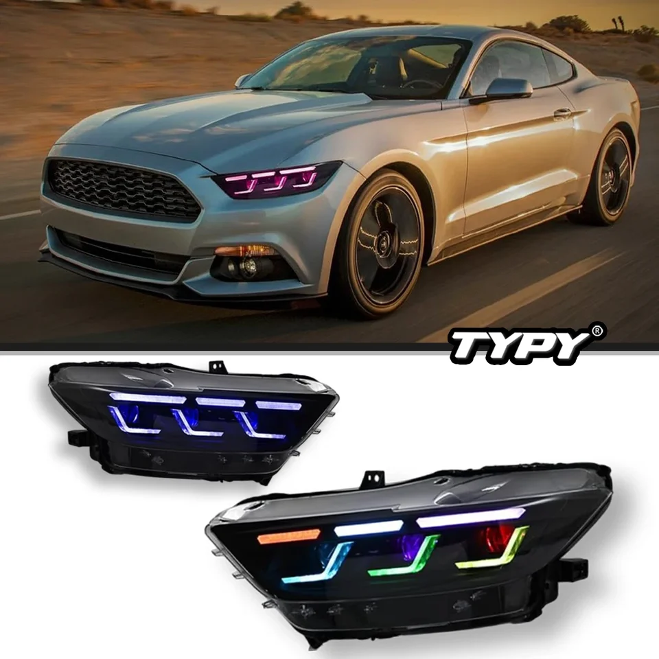 Typy Car Lights for Ford Mustang RGB 2015-2017 svetlomet LED dióda LED dióda LED žiarovka Denné svetlo Automobilové doplnky