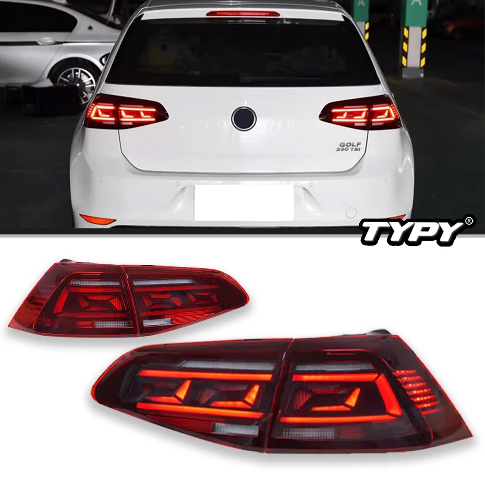 Typy Car Lights for VW Golf 7 Golf 7.5 Taillight 2013-2020 LED ProJetor Tail Lamp Denné svetlo Automobilové doplnky