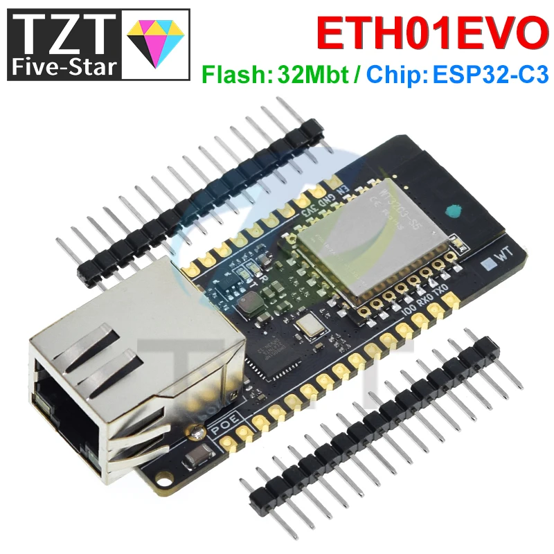 TZT eth01-EVO Enlightenment Displej ESP32-C3 Modul WiFi Bluetooth Ethernet 3 v 1 Internet of Things Gateway Aktualizovaný WT32-ETH01