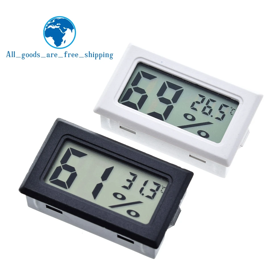 TZT mini digitálne LCD vnútorné vnútorné teplotné snímač vlhkosti merača teplomeru Hygrometer batéria nie je zahrnutá