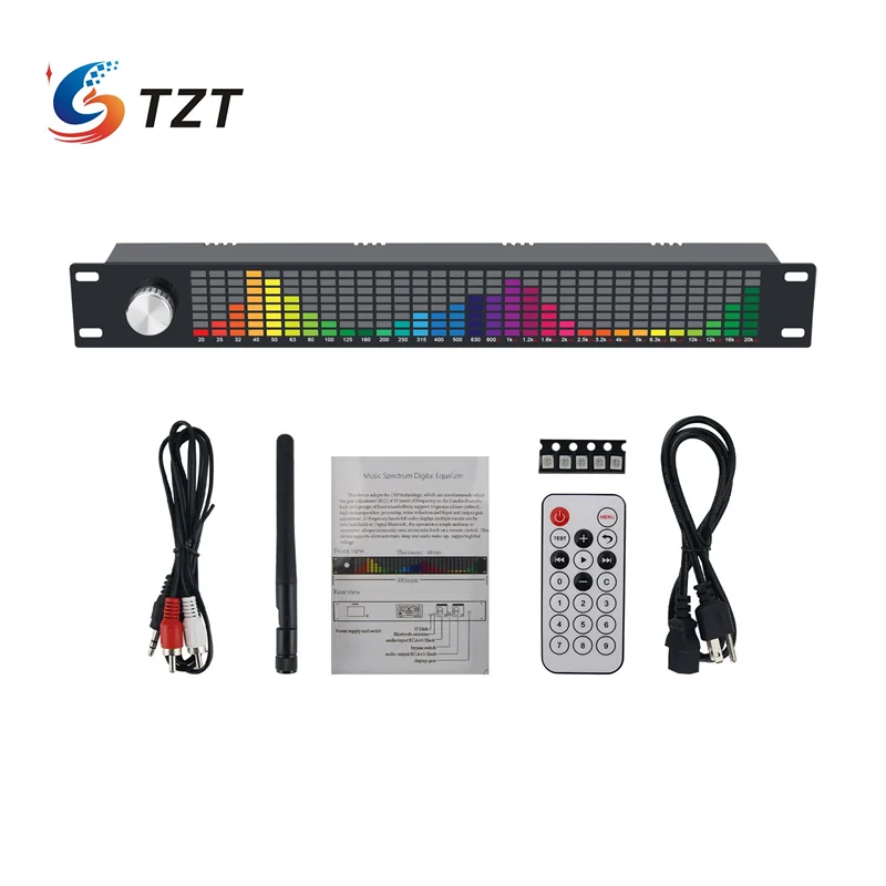 TZT Professional 31 Bands Music Spectrum Display Dual Channel 15 Bands Digital Equalizer s diaľkovým ovládaním
