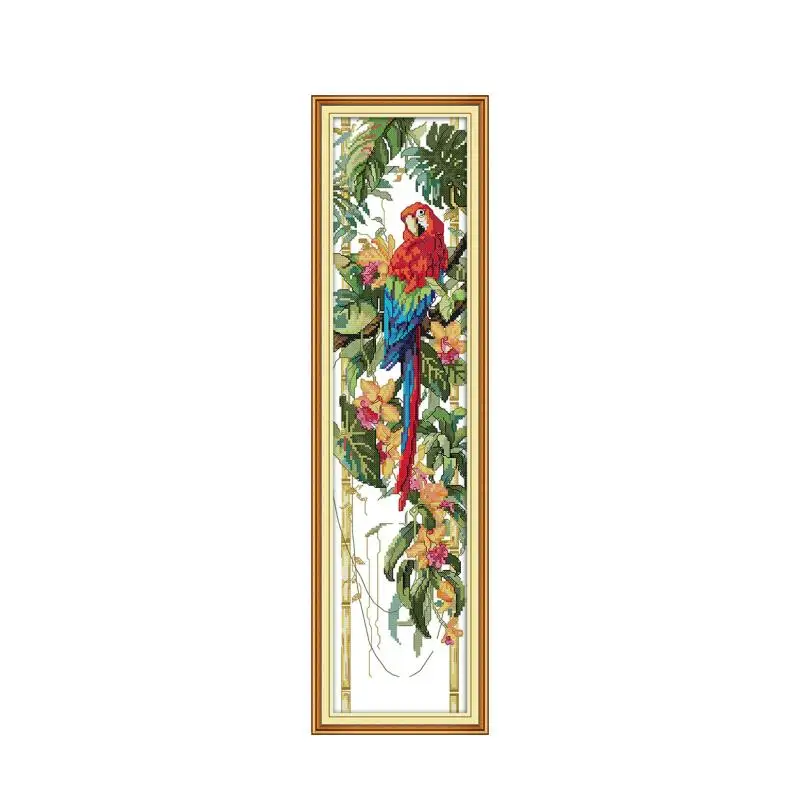 Táto šarlátová papagáda (3) Krížová súprava Cross Stitch Animal 18ct 14Ct 11ct Count Tlačové plátno stehy vyšíva