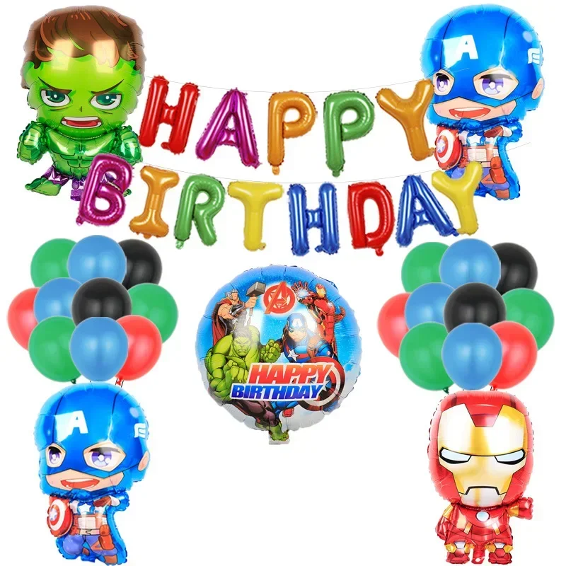 Téma Marvel Avengers Detská narodeninová oslava Spider Man Balloon Captain America Balloon Set