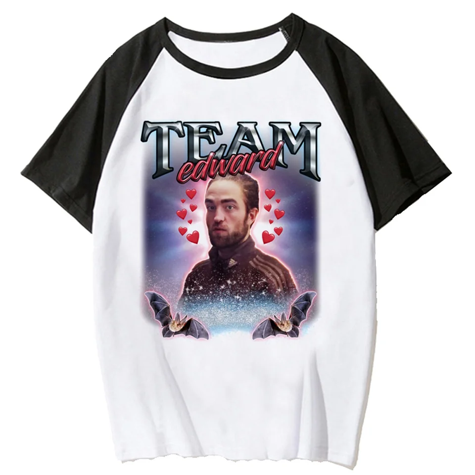 Tím Edward Twilight Cursed Fan Collage Trshirt Designer Designer Comic Tee Žena z roku 2000 rokov Y2K Manga Clothing