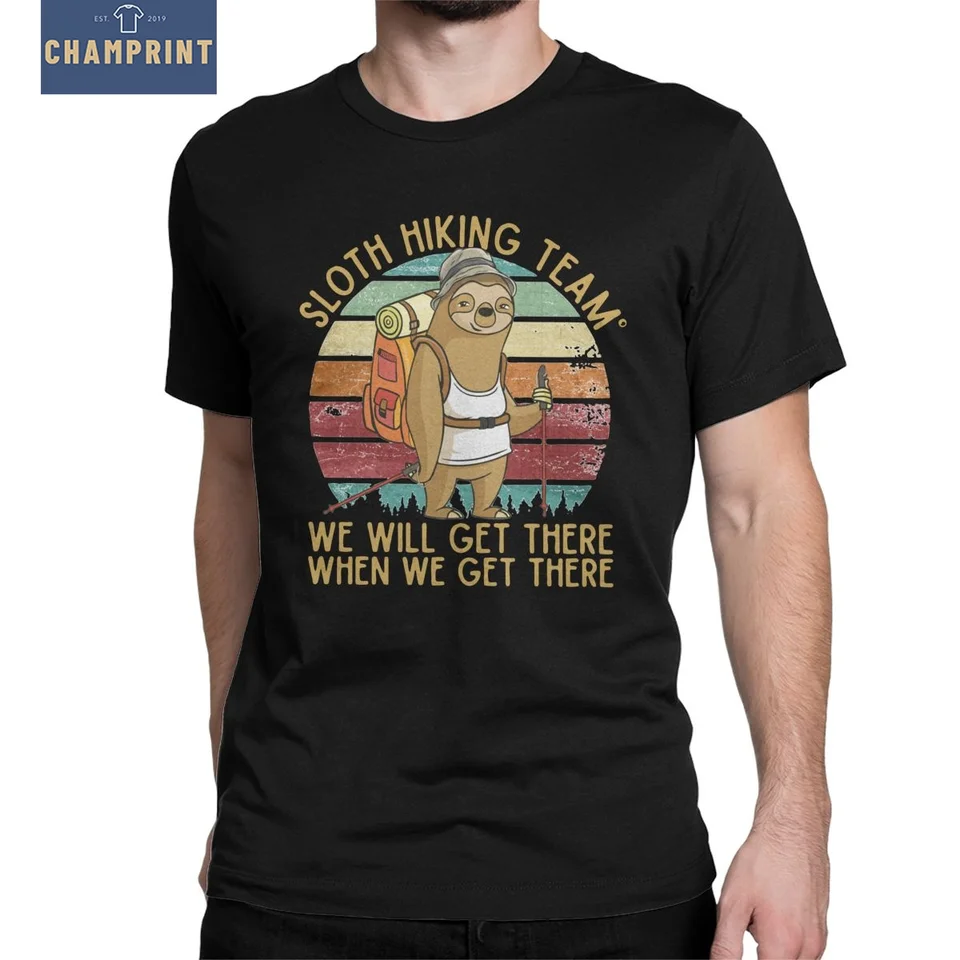Tím na turistiku na lelickej turistike sa tam dostaneme, keď sa tam dostaneme tričko Men Animal Cotton Tees s krátkym rukávom tričko plus odev