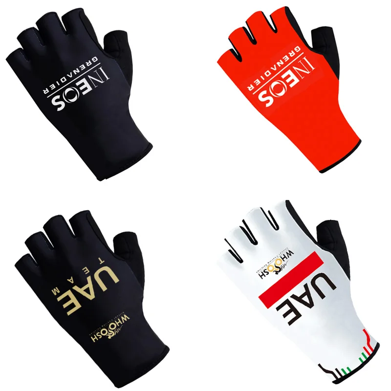 Tím Spojených arabských emirátov 2025 INEOS cyklistické rukavice Half Finger Men Dámske rukavice Rukavice Running Fitness Gym Riding Bicycle Sport Rukavice