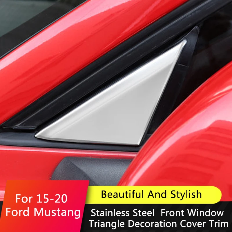 Tžijian pre Ford Mustang 15-22 predné okno Trigle Rohový obklad panela Panel Covers Outer Decor Sticker Plate