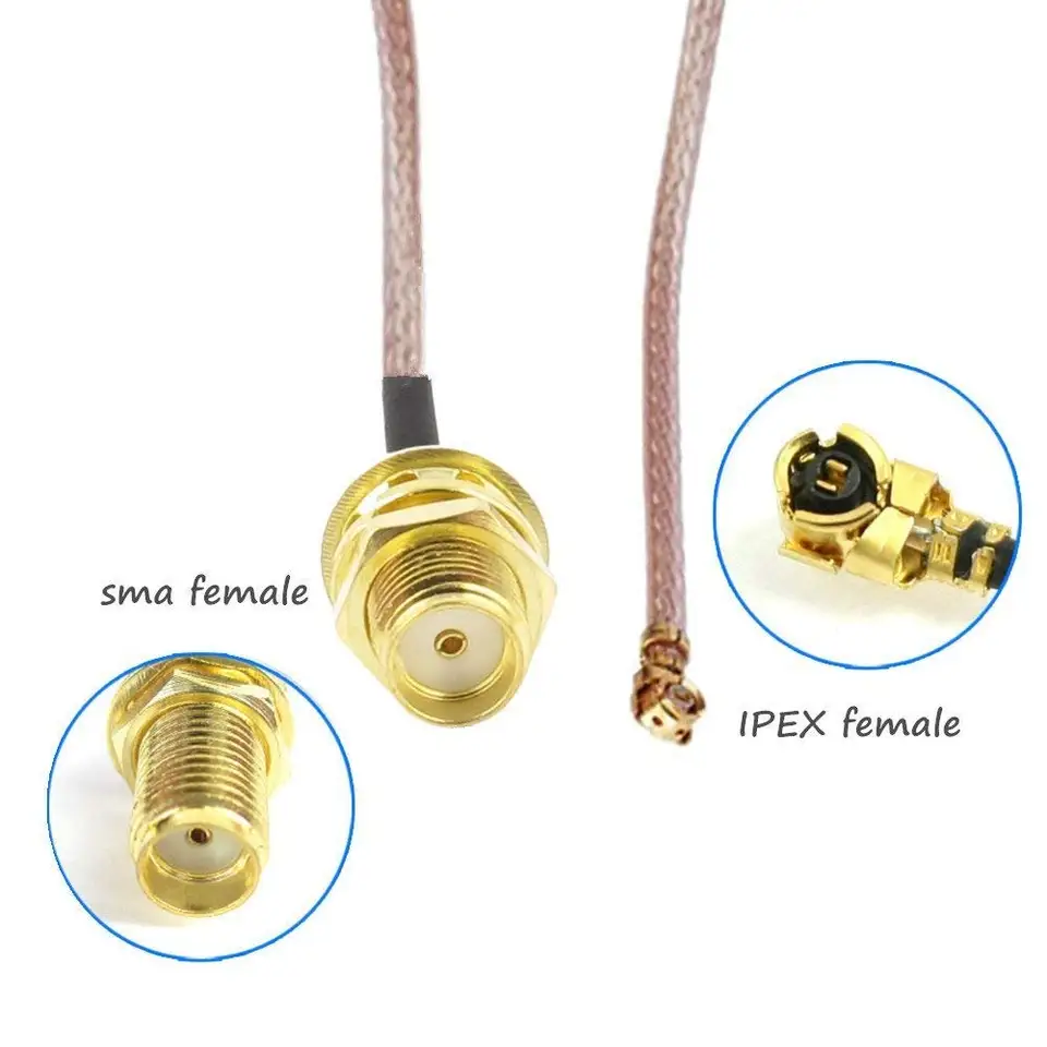 U.FL na SMA Pigtail Žena 15 cm U.Fl Connector Anténa RF-SMA Coax Adapter WiFi GSM GPS RG178 Kábel pre SIM7100E/MC7455/MC7430