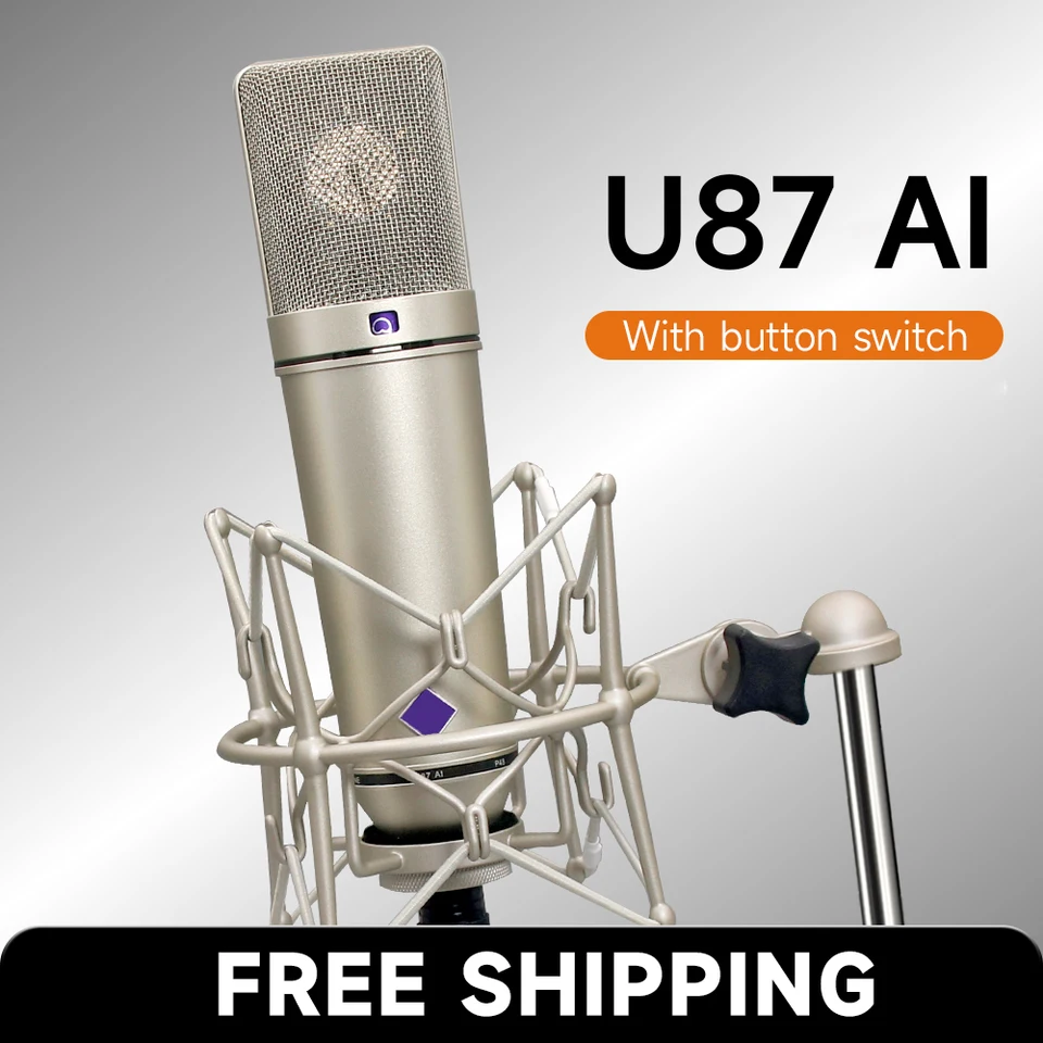 U87 AI XLR kondenzátor mikrofónne profesionálny kardioid pre domáce štúdio nahrávanie podcasting hlas cez streamovanie