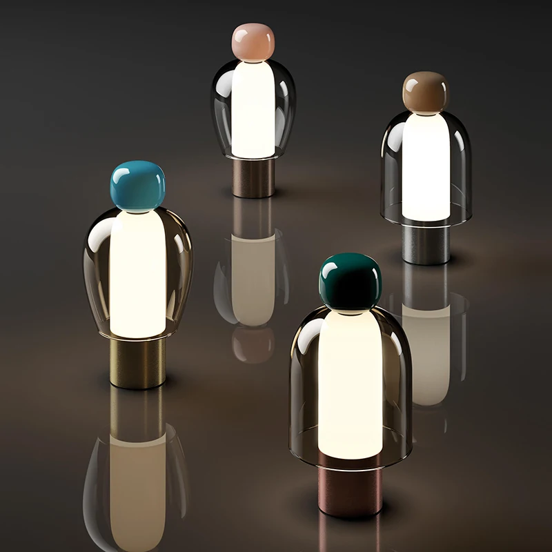 Ubytovňa originálna replika sklo Taliansko nočná lampa na batérii Easy Peasy Huby stmieva prenosná prenosná USB nabíjateľná lampa LED