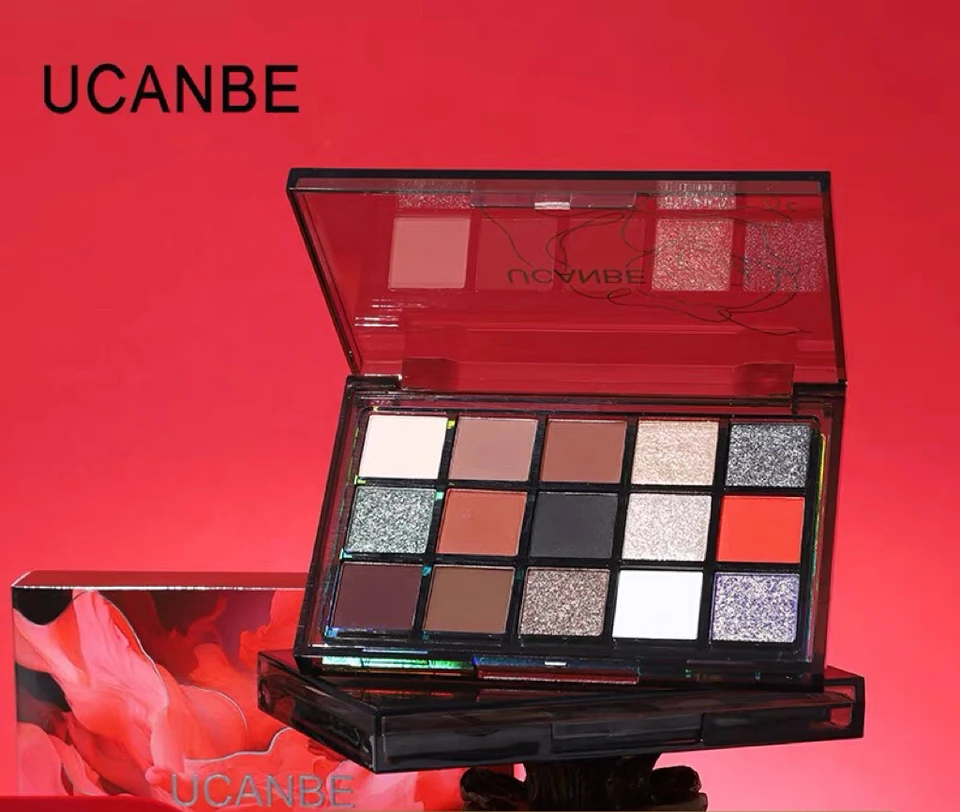 Ucanbe Halloween 15 farebných očných tieňov tmavo červené zelené očné makeup