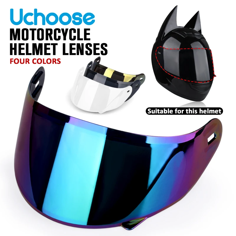 Uchoose Cat Ears Helmets šošovky pre prilby heads-up Trvalé zrkadlo čierne zrkadlo farebné zrkadlo Zlaté zrkadlo