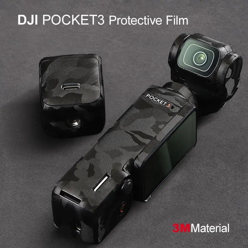 Ucons Anti-Scratch Ochranná pokožka pre DJi Pocket 3 Sticker Masker Čierna kamera Skin pre osmo vrecko 3 nálepka nálepky