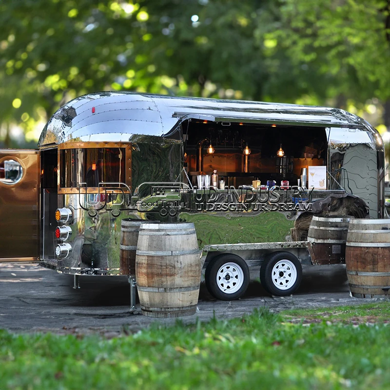 UD CE Airstream Catering Trailer Zmrzlina Kávový kávový košík mobilný bar Trailer Burger Burger Rýchle občerstvenie príves pre USA
