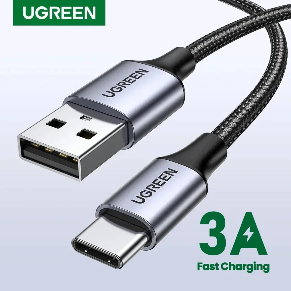 Ugreen 3a USB Typ C kábel Nylon Braided 25 cm 50 cm 1m 1,5 m 2M 3M rýchle nabíjanie údajov pre iPhone 16 15 Android telefón USB C nabíjačka