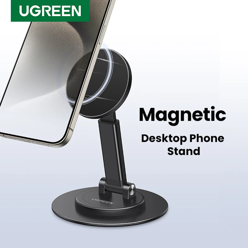 Ugreen magnetický stojan na telefón 360 ° rotácia hliníkový mobilný telefón stojan pre Magsafe iPhone 16 15 14 Pro Max Xiaomi Samsung Huawei