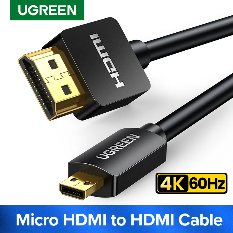 Ugreen Micro HDMI-kompatibilný 4K/60Hz 3D efekt Micro HD na HD kábel muž pre muža pre gopro Sony projektor HDMI kompatibilný mikro
