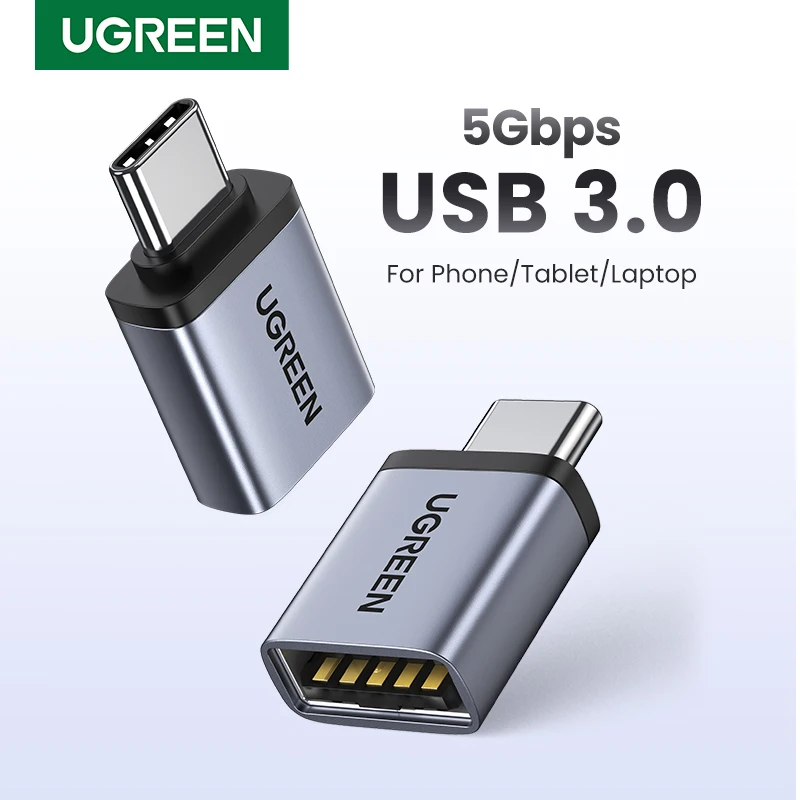 Ugreen USB 3.0 OTG adaptér typ C do USB adaptéra ženský prevodník ThunderBolt 3 pre MacBook Pro Air Xiaomi Samsung S20 S10 OTG