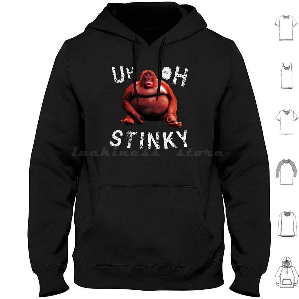 Uh oh, smradlo le monke vtipný dank mete kapucňa bavlna s dlhým rukávom uh, sinky uh oh, stinky le monke opice poopy hovno hovno