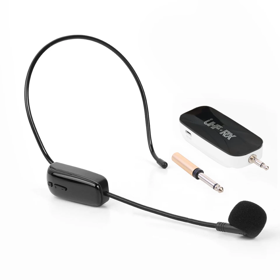 UHF bezdrôtový mikrofónový systém headset pre výučbu hier a reč na verejnosti s automatickou frekvenčnou zhodou