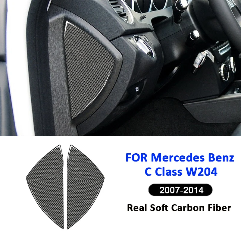 Uhlíkové vlákno 2ks predné dvere auta vľavo vľavo drážkového panela kryte dekoráciu nálepky pre Mercedes Benz C Class W204 2007-2014