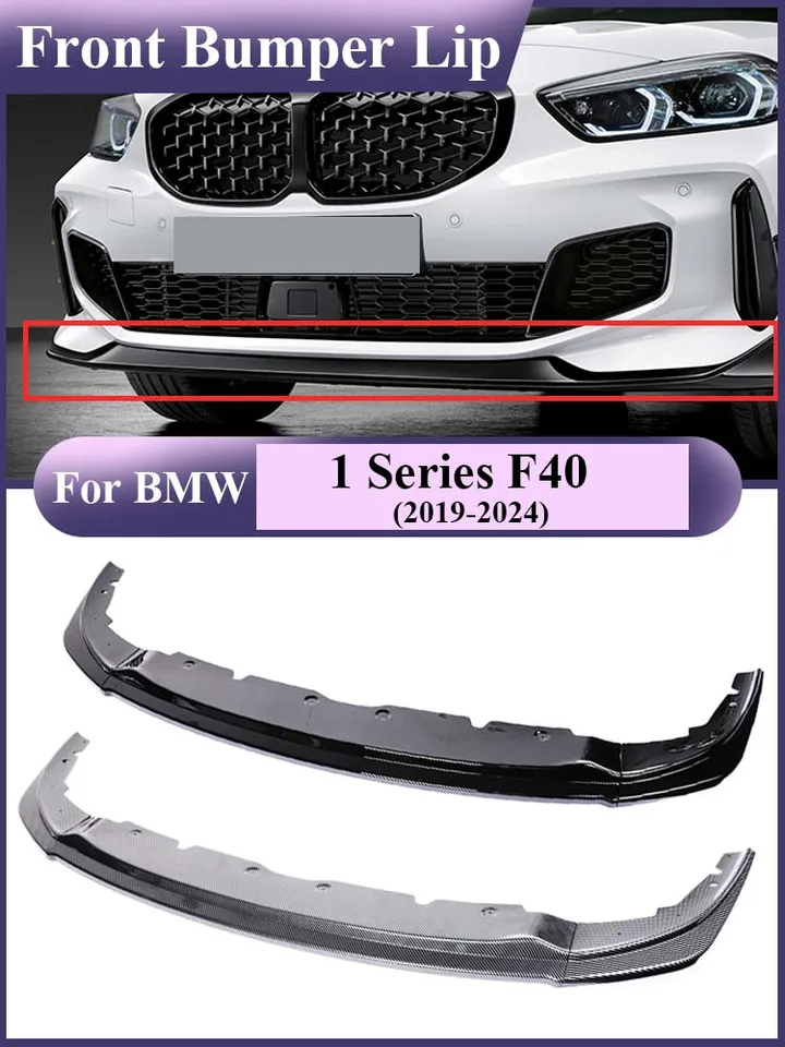 Uhlíkové vlákno 3ks m Tech predný nárazník Lip M Sport predný skrit splitter Splitter Spoiler Difuser Cover pre BMW 1 Series F40 2019-2024