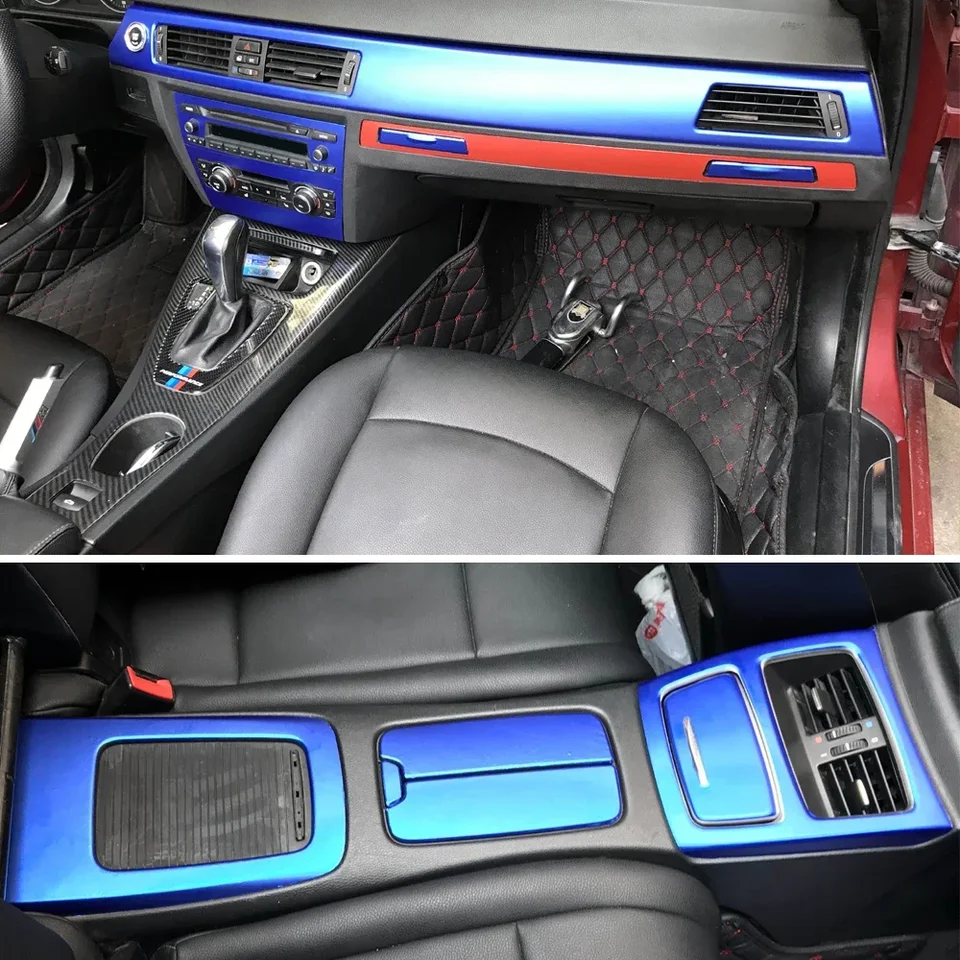 Uhlíkové vlákno pre BMW 3 Series E92 E93 2 Dvere automobil Film interiérová nálepka Stredová konzola prevodový panel