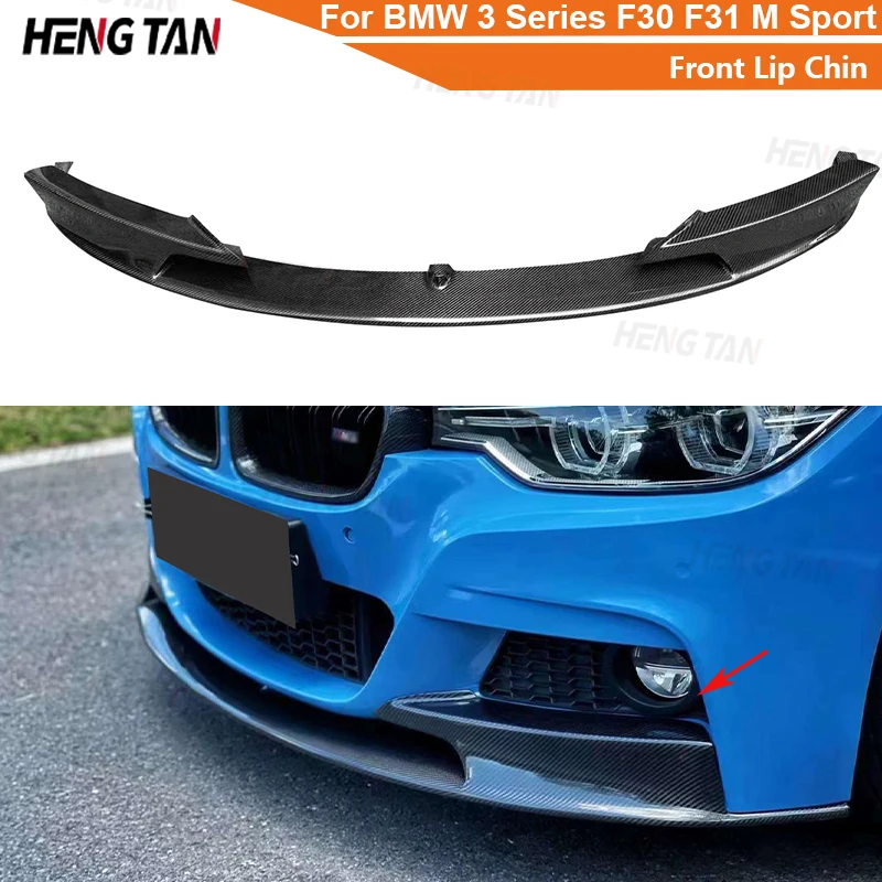 Uhlíkové vlákno pre BMW 3 Series F30 F31 M Sport 2013 - 2017 Predný nárazník Splitter predné pery Spiler Spoiler Difúzor súprava tela tela