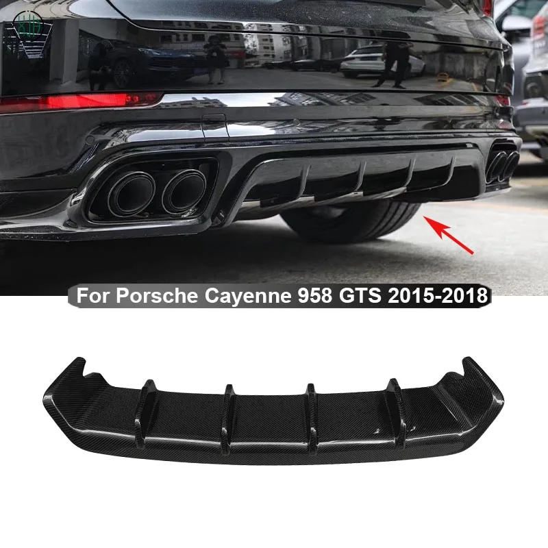 Uhlíkové vlákno pre Porsche Cayenne 958 GTS 2015-2018 Automobil zadný nárazník difuzéra SPOILER SPEAL TEPLE SPIS