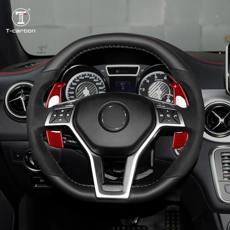 Uhlíkové vlákno volant na volant Paddle Paddle Extension radenie pre Mercedes-Benz Ceges CLA CLS GLA trieda SL63 G63 A45 AMG