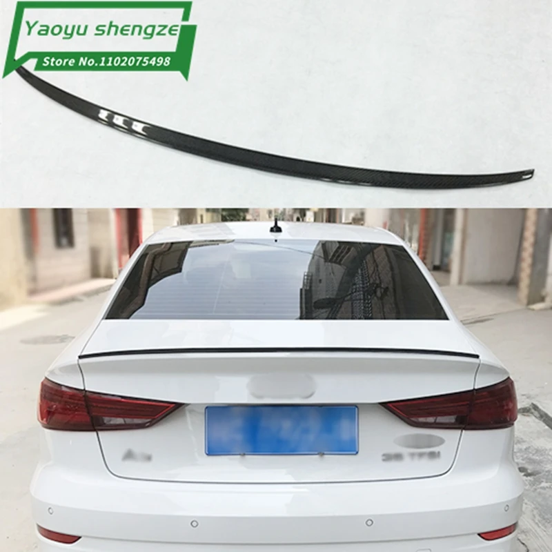 Uhlíkový spojler S3 pre spoiler Audi A3 Spoiler 2014 2015 2016 - Up pre A3 8V uhlíkové krídla Zadný kmeň kmeňa Soiler Vekie pre A3 8V
