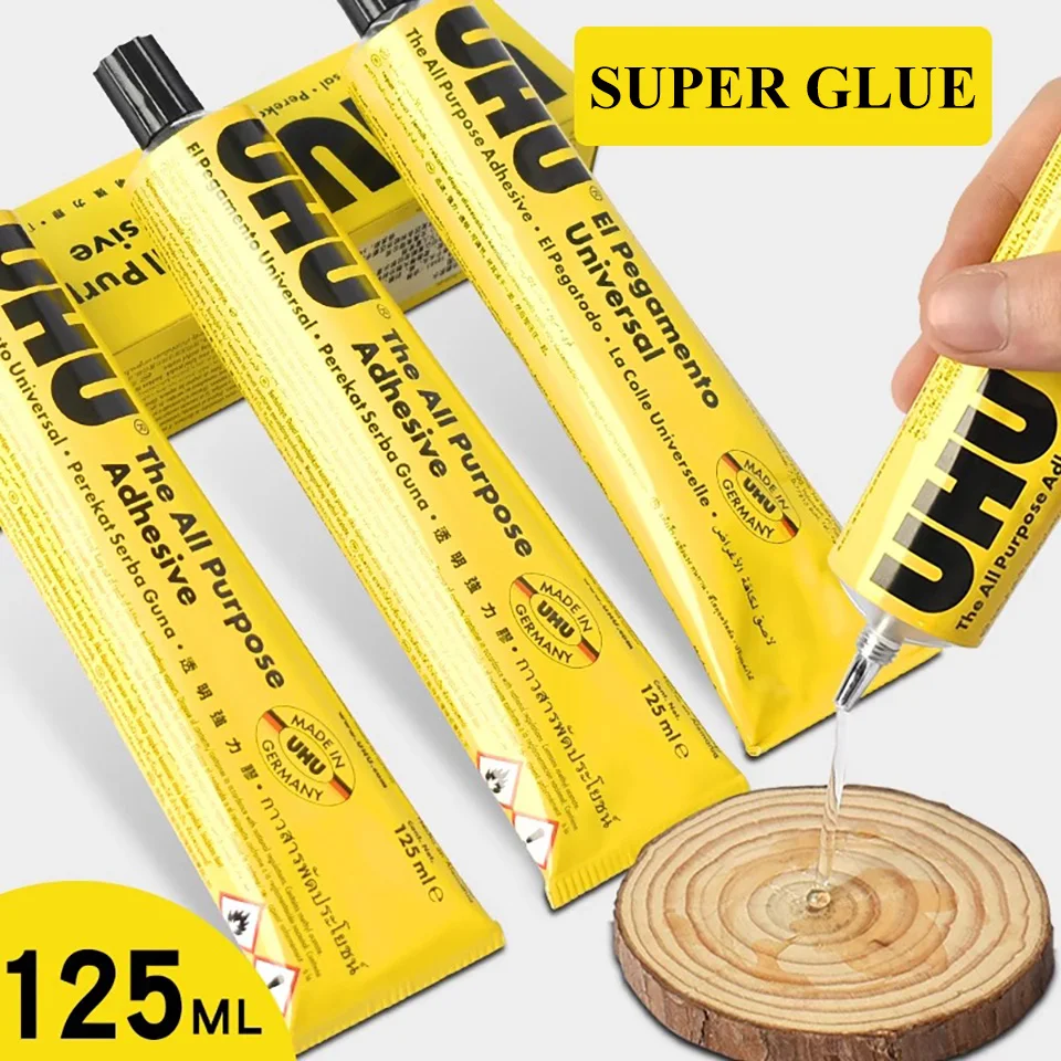 Uhu lepidlo Silné priehľadné viacúčelové lepiace lepidlo kovový kovový kožený papier plastový keramický model lepidla DIY ručne vyrobené topánky lepidla uhu