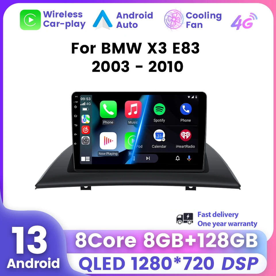 UIS7862 Wireless CarPlay Android Auto pre BMW X3 E83 2003 2004-2010