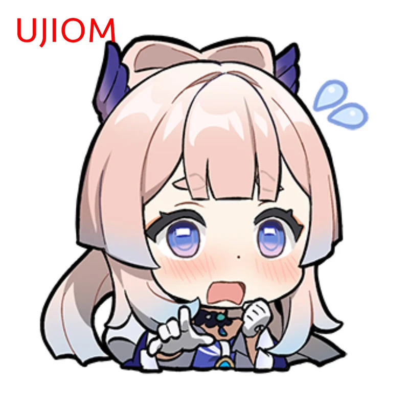 Ujiom 13cm x 12,6cm Genshin Impact Sangonomiya Kokomi Creative Wall Sticker Módna spálňa Nálepky roztomilé počítačové dekorácie