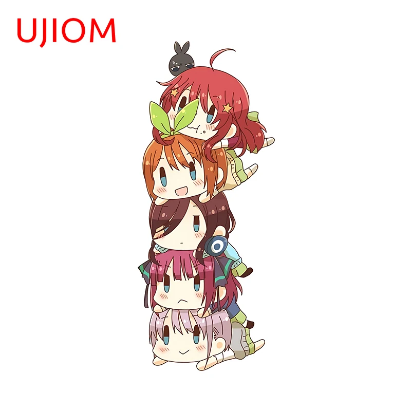 Ujiom 13cm x 5,4 cm Nakano nino Chibi Cartoon Wall Sticker Simple Mini Anime Postavy šatníka obtisky vtipné nástenné maľby spálne