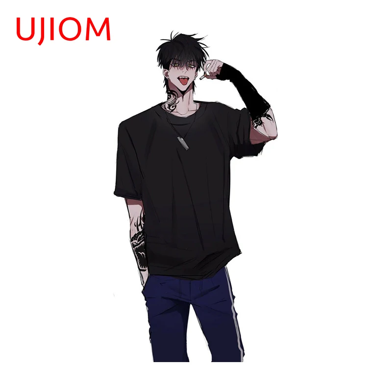 Ujiom 13cm x 6,5 cm tetovací chlapec anime nálepky na stenu osobnosť Graffiti klimatizácia