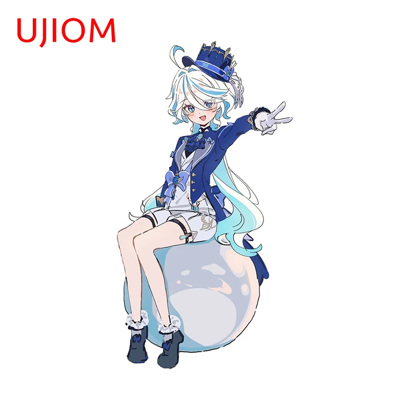 Ujiom 13cm x 7cm Genshin Impact furina chibi stena nálepky na umenenie domácich majstrov izba dekorácia nálepka amsuing skriňový spínač Chambre