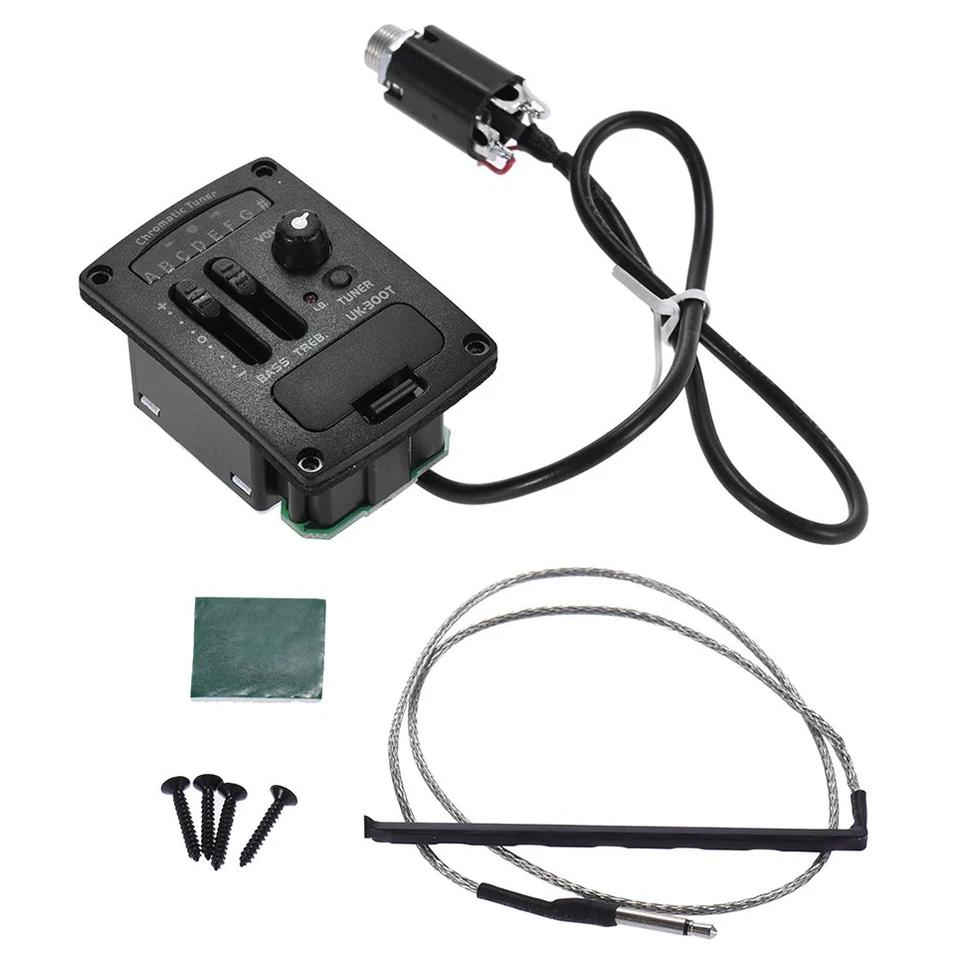UK-300T ukulele piezo pickup predzosilňovač 2-pásmo EQ ekvalizér uKelele pickups tunerový systém