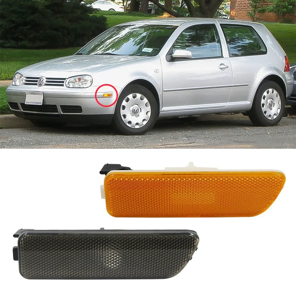 Ukazovatele svetiel na bočnom nárazníku automobilu vľavo a pravý signálny lampa bez žiaroviek pre VW Jetta Golf MK4 1999-2005