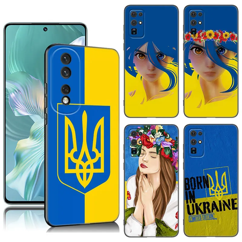 Ukrajinská vlajka Girl Black Telefón puzdro pre Huawei Honor 70 90 Lite X40 GT X50 I X5 Plus x6a x6s x7a x8a x8b x6 x7 x8 x8 x9 4g x9a x9b x9b x9b