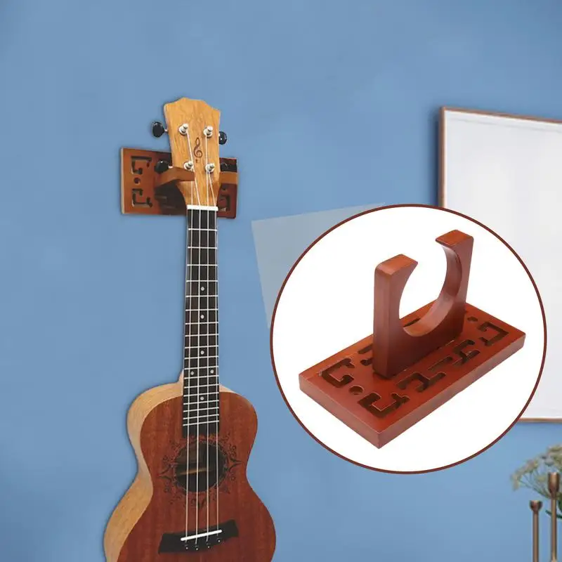 Ukulele Wall Mount Instruments Držiteľ držiak drevo Strong gitara stojan basový gitarový držiak na háčik štýlové nástroje