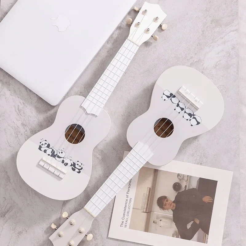 Ukulele začiatočníci karikatúra roztomilý panda hudobný nástroj Mini gitara 21 palcov 4 struny pre deti Začiatočníci hrajúce hračky